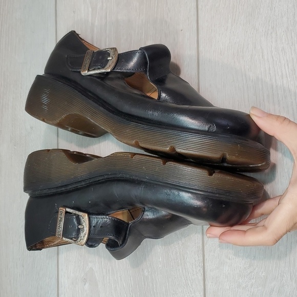 Vintage Dr.Martens MIE Women Y2K Chunky Tractor T strapPlatform shoes US7 - Picture 9 of 16